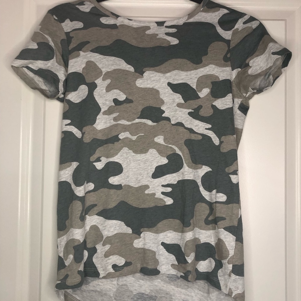 Junior girls camo print top
